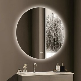 Oglinda cu iluminare si dezaburire Inter Ceramic rotunda 120 cm