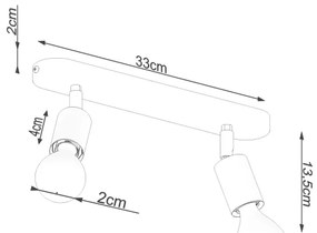Spot FORNES 2xE27/60W/230V negru Sollux SL.1121