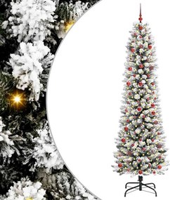 vidaXL Brad de Crăciun artificial Alb 240 cm PVC și metal și plastic