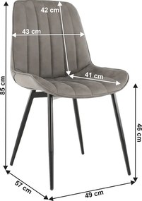 Scaun, piele ecologică gri deschis/negru, HAZAL