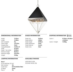 Pendul LUX design modern COLTRANE big, nichel lustruit