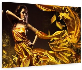 Tablou canvas Gold Dress Girl 120x80 cm