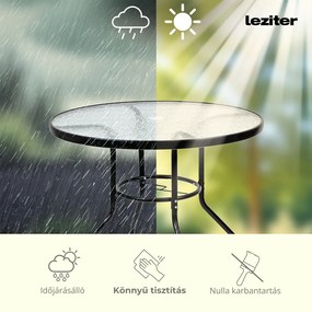 Set mobilier de grădină Tessa 4+1 negru