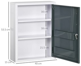 Kleankin Dulap Medicamente pentru Montare pe Perete, cu 3 Nivele, Ideal pentru Baie și Bucătărie, Design Compact și Funcțional | Aosom Romania
