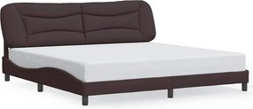 vidaXL Cadru de pat fără saltea, Hvar, maro închis, 200x200 cm, textil