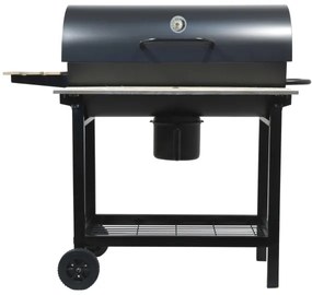 Grătar cu cărbuni, negru/lemn