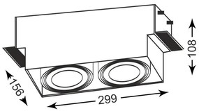 Plafonieră încastrată ONEON 2xGU10-AR111/15W/230V albă Zuma Line 94364-WH