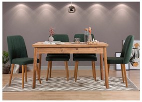 Set mobilier sufragerie Bimuvo 5 (pin atlantic + verde) (pentru 4 persoane). 1095059