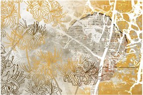 Tablou - Vintage perete cu flori (90x60 cm)