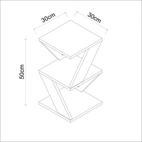 Măsuță laterală ALBENI 50x30 cm antracit