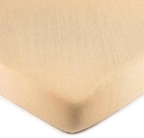 Cearşaf de pat bumbac jersey 4Home, culoare caisă, 90 x 200 cm