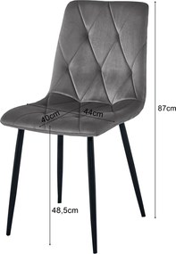 Scaun de dining LIBRA, gri deschis