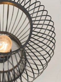 Veioza, lampa de masa eco din bambus Cango negru, 30x26cm