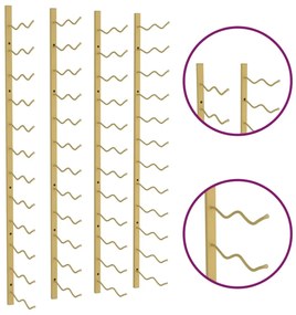 Suport sticle de vin, de perete, 24 sticle, 2 buc., auriu, fier Auriu, 2, 24