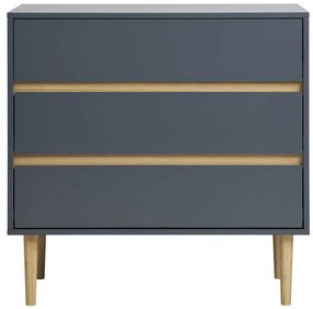 Sideboard Bisley cu 3 sertare, lemn vopsit, gri închis 80x40x80 cm