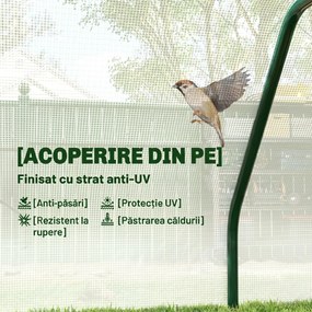 Mini Seră Outsunny pentru grădină și balcon din plastic PE și oțel cu închidere cu fermoar, 99x71x60 cm, de culoare alb transparent | Aosom Romania