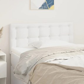 Tablie de pat, alb, 90x5x78 88 cm, piele ecologica 1, Alb, 90 x 5 x 78 88 cm
