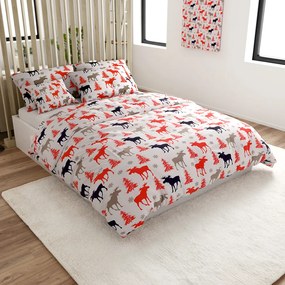 Lenjerie de pat din bumbac ELAN DE CRACIUN alb Dimensiune lenjerie de pat: 70 x 90 cm | 140 x 220 cm