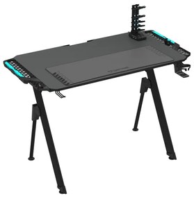 Masa de joc FALCON 116x60 cm, iluminare LED RGB, negru