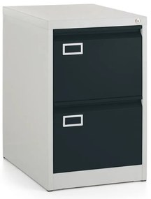 Dosar metalic A4 - 2 sertare, 45,5 x 62 x 71,5 cm, inchidere cilindrica, antracit - ral 7016
