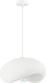 Lustra suspendata cu textura granulata Bambel alb piatra