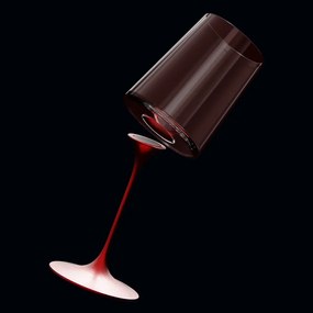 Set 2 pahare de cristal Trebonn SplitGlass 2025121, 280 ml, Ø7.3x9 cm, Posibilitate atasare picior, Roșu