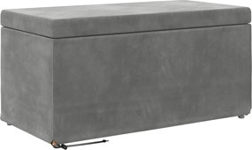 vidaXL Taburet Gri închis 81 x 41 x 40 cm Catifea și lemn stratificat