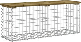 vidaXL Bancă grădină, design gabion, 103x31,5x42cm, lemn pin impregnat