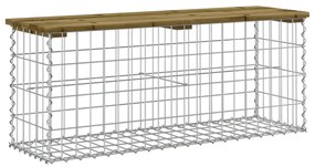 834352 vidaXL Bancă grădină, design gabion, 103x31,5x42cm, lemn pin impregnat