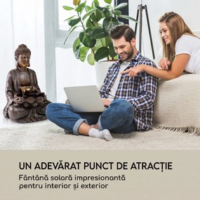 Blumfeldt Fântână solară Dharma cu LED 48 x 72 x 41 cm (LxÎxA) din poliresină