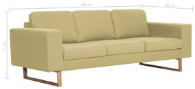 Set de canapele, 2 piese, verde, material textil Verde, 2 locuri + 3 locuri