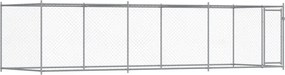 vidaXL Cușcă pentru câini cu ușă, gri, 6x2x1,5 m, oțel galvanizat