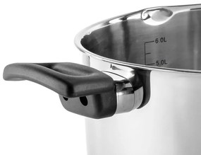 Cratiță Luigi Ferrero Sophia FR-3406, 26x14 cm, 7 l, Oțel 18/10, Capac din sticlă, Inducție, Inox