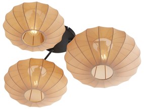 Plafonieră Japandi maro cu 3 lumini - Multi Bida