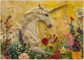 Tablou - Unicorn cu flori (70x50 cm)
