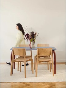 Masă de dining cu blat cu aspect de lemn de stejar 80x140 cm Meko – noo.ma