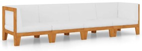 3058116 vidaXL Set mobilier de grădină cu perne, 4 piese, lemn masiv de acacia