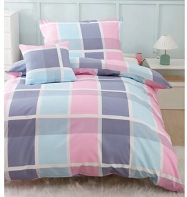Lenjerie de pat din microsatin roz-mov pentru pat de o persoană cu 3 piese 140x200 cm Logan – My House