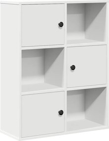 vidaXL Bibliotecă, alb, 60x24x76,5 cm, lemn prelucrat