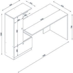 Birou Domingos Alb și Nuc