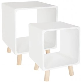 Set 2 noptiere Chevet, MDF Alb
