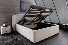 Pat ART DECO 180x200cm greige boucle cu spatiu de depozitare