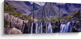 Tablou cu cascade (cu ceas) (90x30 cm)
