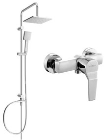 Mexen Caro Set de duș Tord montat la suprafață cu duș de ploaie și baterie de duș, crom - 746640200-00