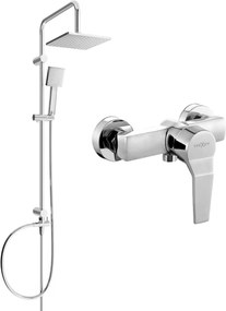 Mexen Caro Set de duș Tord montat la suprafață cu duș de ploaie și baterie de duș, crom - 746640200-00
