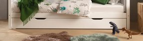 Set DALLAS în alb format dintr-un Pat copii Vipack cu gard (90 x 200 cm) și un sertar.