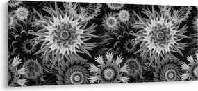 Tablou - Ciulini negri și albi (120x50 cm)