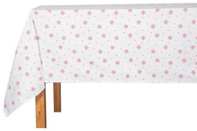 Fată de masă de Crăciun Red Snowflakes on White,130 x 180 cm