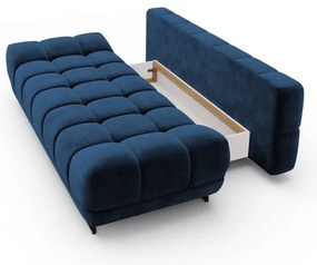 Canapea extensibilă cu 3 locuri și tapițerie de catifea Windsor &amp; Co Sofas Cirrus, albastru închis