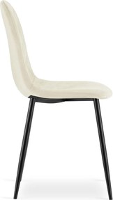 Scaun din catifea bej ASTI cu picioare negre